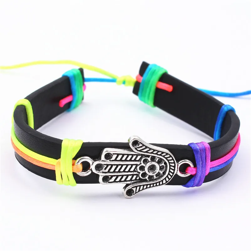 Новый модный турецкий телефон Фатима рука сглаза оберточный браслет Женщины