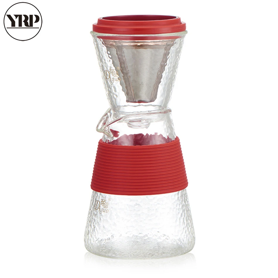 YRP 400ml Japan Crystal Pour Over Coffee Maker Glass Filter Dripper Percolators Stainless Steel Household | Дом и сад