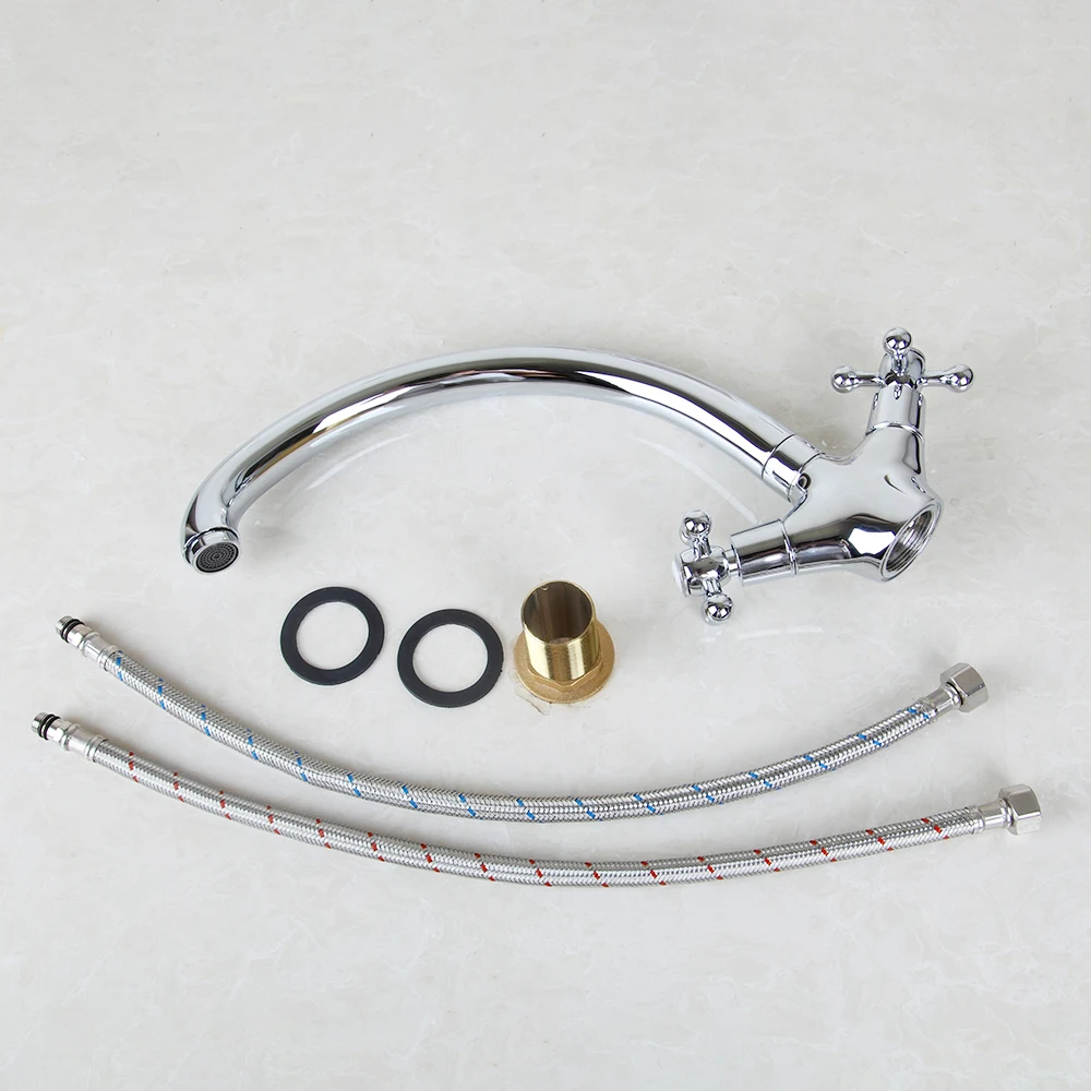 KEMAIDI RU смеситель для кухни из полированной хромированной латуни двойная ручка