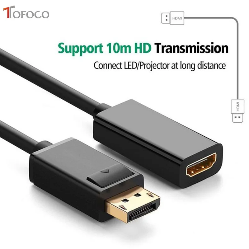 Переходник DP Displayport папа-HDMI Мама для Apple Samsung HP DELL ПК ноутбука 2017 лидер продаж TOFOCO |