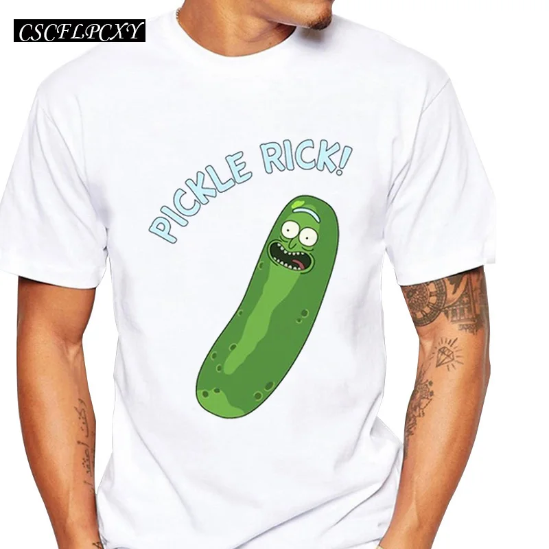 Мужская футболка с круглым вырезом Pickle Rick Повседневная короткими рукавами и