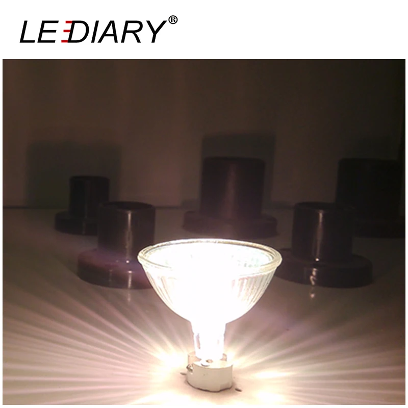 LEDIARY 10 шт. затемнения MR16 JCDR GU5.3 Галогеновый свет пятна 12 V/220 V 35/50 вт высокий световой поток, галогенные чаша лампы Форма лампы прозрачное стекло Стекло