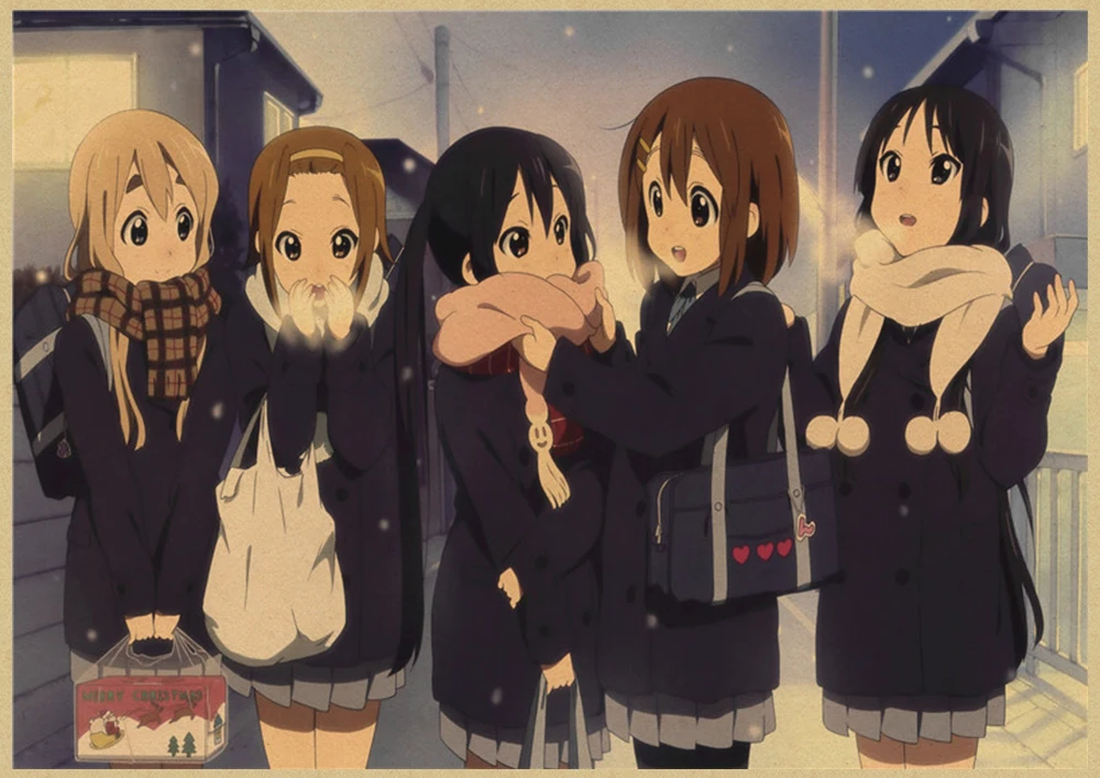 K-ON плакат из крафт-бумаги стикер стены японского аниме плакат из крафт-бумаги s домашний декор комнаты крафт-бумаги наклейки на стену