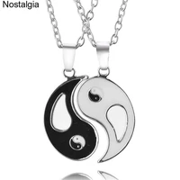 nostalgia enamel tai chi yin yang puzzle piece best friends pendant gift religious bff jewelry best friend necklace bestfriend