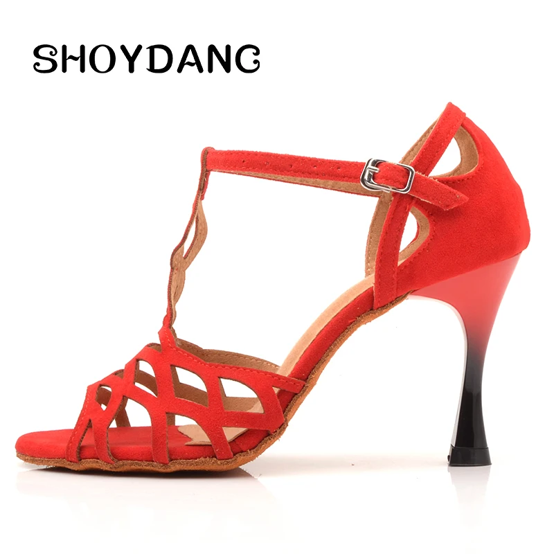 

Ballroom Dance Shoes Women Suede Blue Black Red Salsa Dance Shoes Tango Latin Dance Shoes Ladys Girls High-end custom heel 9cm/7