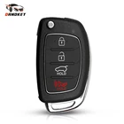 Dandkey Замена Filp корпус автомобильного ключа дистанционного управления для Hyundai IX35 ix45 i20 Santa Fe Новый Verna Fob 4 кнопки чехол Uncut Key Blade