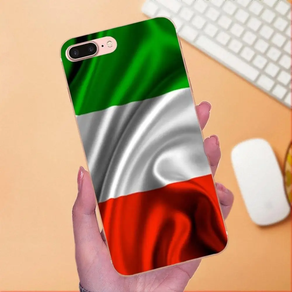 TPU Quinn телефон для Apple iPhone 4 4S 5 5C 5S SE 6 6S 7 8 Plus X XS Max XR итальянский флаг красочный