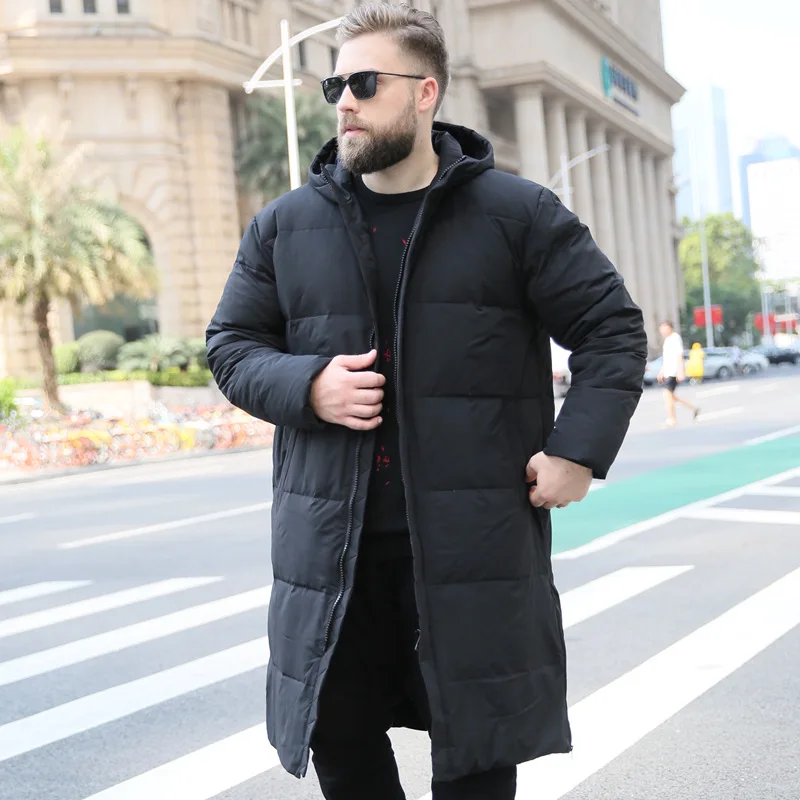 2018 модный тренд мужской большой размер 9XL 10XL свободная длинная хлопковая зимняя