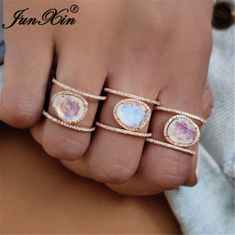 ROXI Boho Радуга опал кольца для мужчин и женщин желтое розовое золото заполнены