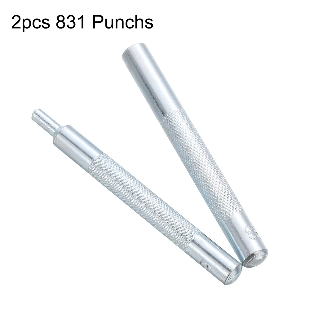 2pcs 831 Punchs Нержавеющая Сталь Металл DIY Кожа ремесло набор инструментов Дырокол оснастки крепеж Пресс Шпильки заклепки сеттер База комплект - Цвет: 2pcs 831 Punchs