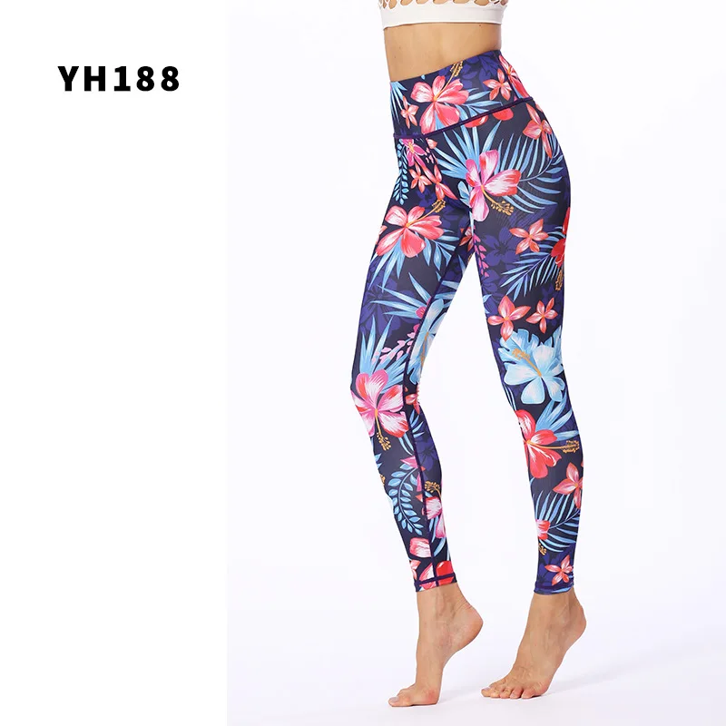 YH188 Для Женщин Йога Брюки Фитнес леггинсы Activewear тренажерный зал спорта Для женщин сжатия тренировки Высокая Талия Брюки для девочек брюки для девочек - Цвет: YH188