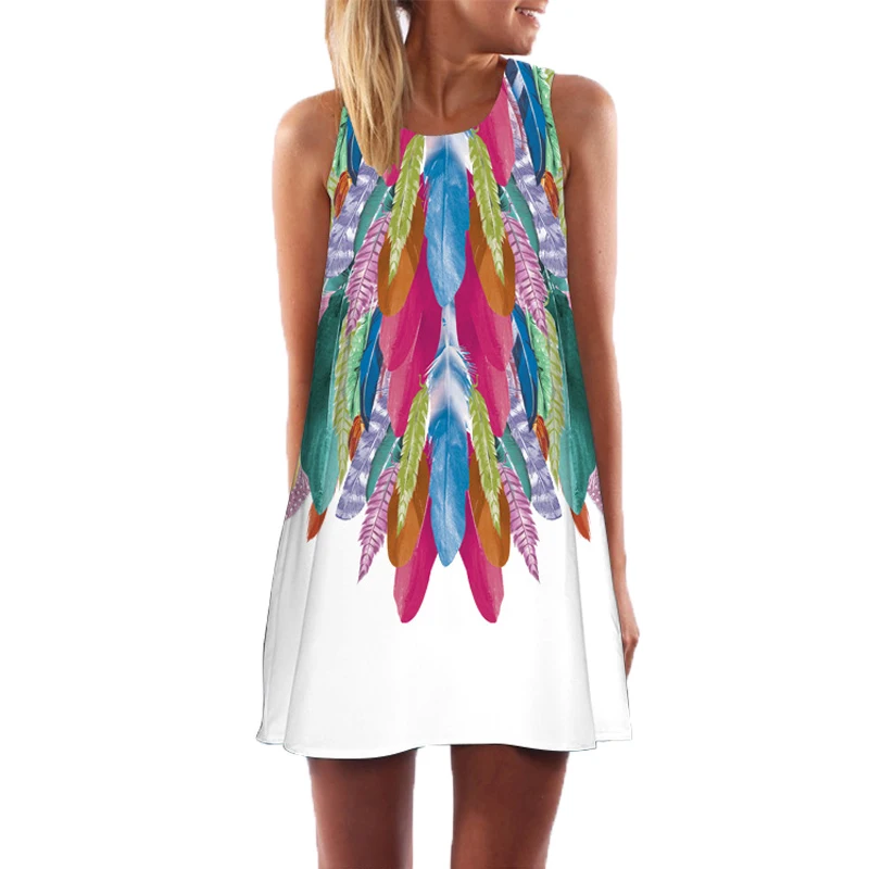 Новый стиль 2018 Платье женское шифоновое платье с цифровой бабочкой повседневные