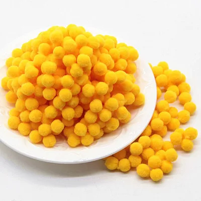29 dark yellow Помпон 10 мм многоцветный мягкий пушистый помпон ручной работы мини Помпон бриколаж для детей игрушки Сделай Сам материалы для рукоделия 100 шт - Цвет: 29 dark yellow