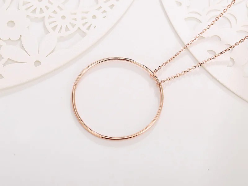 FORIS модные ювелирные изделия розовое золото круглый кулон подходит ожерелье для