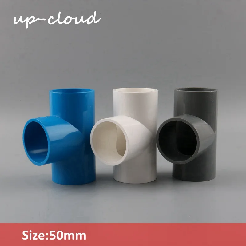 

1pcs UP-CLOUD 50mm PVC Pipe 3 Way Connector Garden Irrigation Equal Tee Joints Aquarium Supplies T-type Tube Water Pipe Adapter