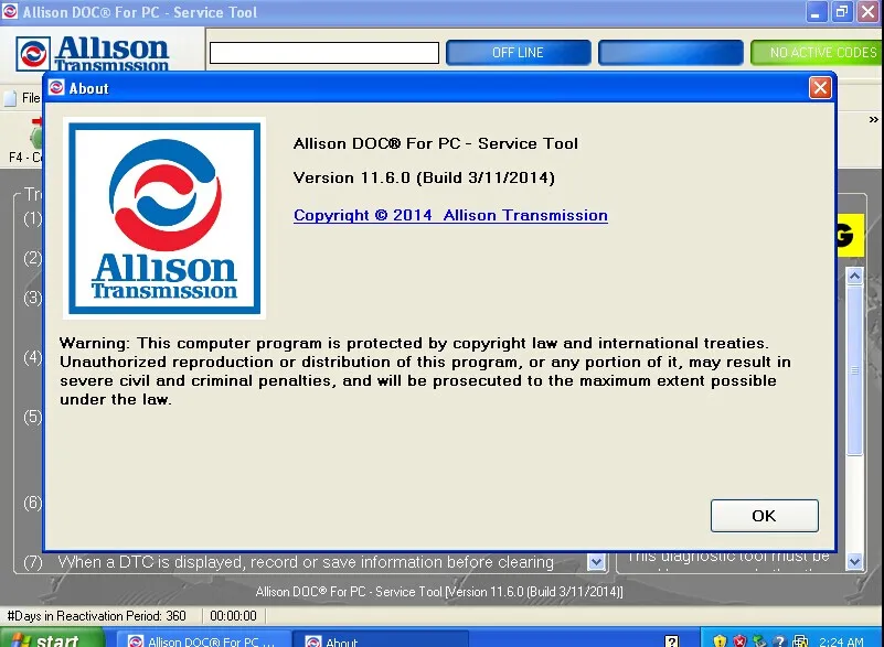 Универсальная программа Allison DOC PC V11 с разблокировкой активного генератора ключей