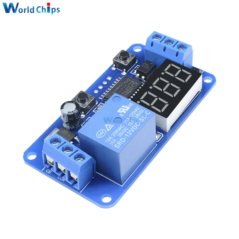 WS16 DC 12V светодиодный цифровой дисплей реле времени Задержка запуска таймер