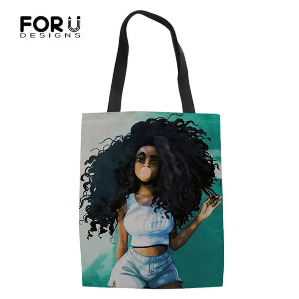 FORUDESIGNS/сумки для девочек в африканском стиле, модные сумки для покупок, сумки для девочек из хлопка и льна, женские сумки, крутой холст - Цвет: CDWX955Z22