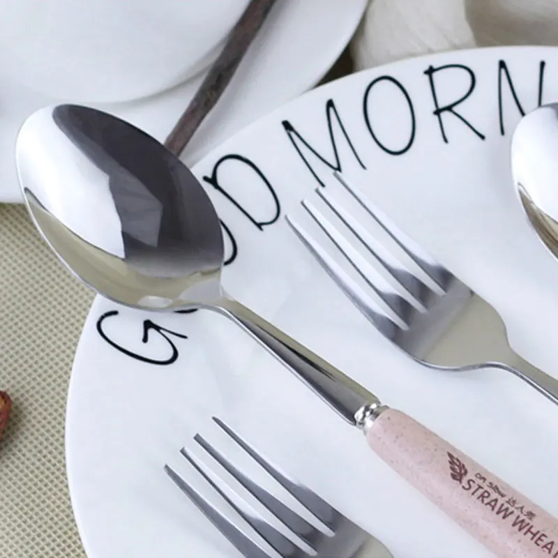 Посуда для взрослых и младенцев 2 шт./компл. набор ложек вилок из нержавеющей