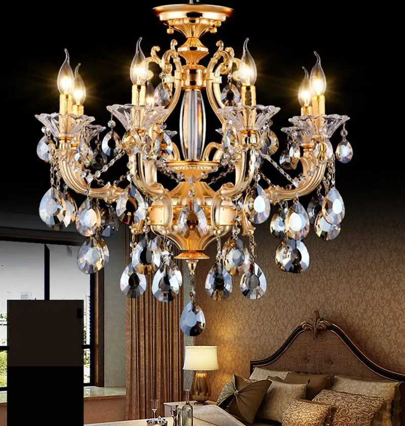 

Arte Dining Room led candle Chandeliers Home Lighting Rome Style Led Gold Crystal Chandelier Luminaria Retro Hanging Lustre lamp