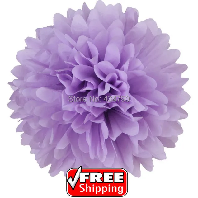 20 шт 8 &quot(20 см) Лавандовая папиросная бумага Pom Poms дешево-Свадебные сиреневые