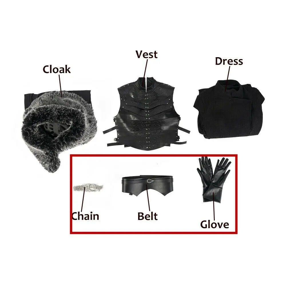 Accessories Косплей ONSEN Игра престолов Сезон 8 Косплей Костюм Sansa Stark косплей платье плащ наряд нарядный костюм на заказ - Цвет: Accessories