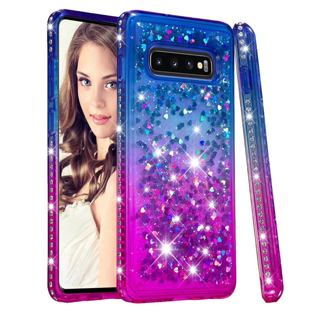 Для Samsung Galaxy S10 Plus чехол Блестящий горный хрусталь Силиконовый ТПУ зыбучий песок