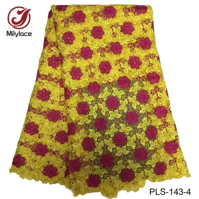 Handmade guipure lace fabric flowers embroidery / black and white african PLS-143 | Дом и сад