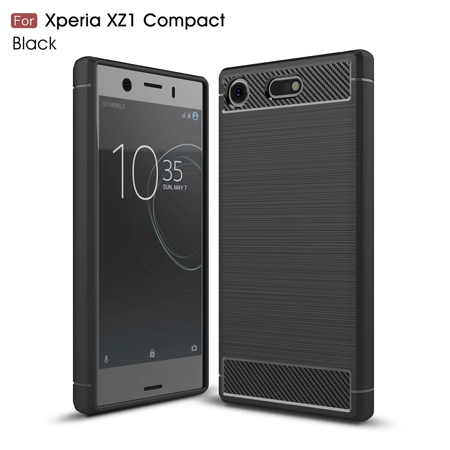 Футляр для Sony Xperia XZ1 Compact с бампером Armor, чехол из силикона TPU, чехол PF41, мягкий чехол из чёрного покрытия G8441.
