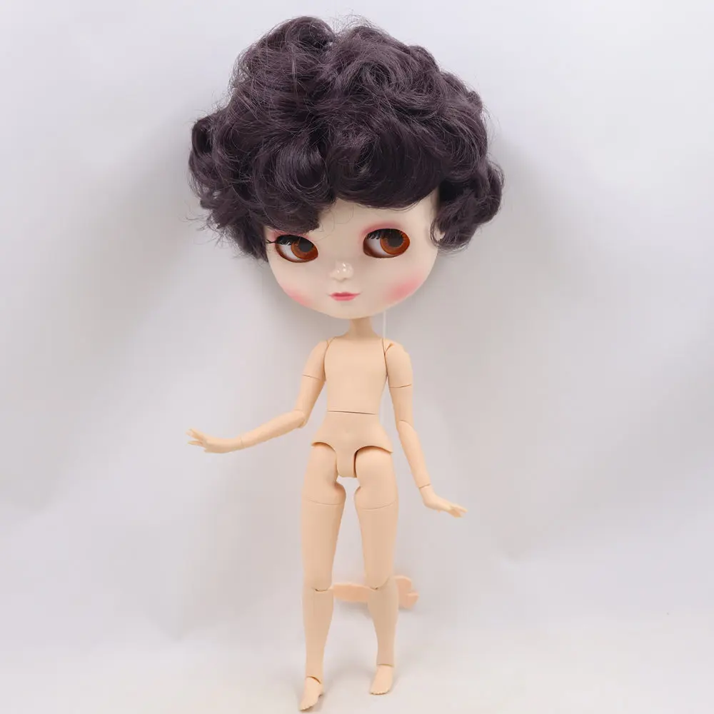 Кукла ICY Boy No. BL9219 темно-фиолетовые короткие волосы такие же, как Blyth с макияжем, мужское тело, низкая цена - Цвет: a