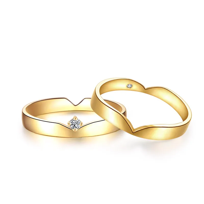 ZOCAI Brand Wedding Couple Ring Men ring 0.005 CT Women 0.03 Real certificated diamond 18K gold (AU750) rings Q00978AB | Украшения и