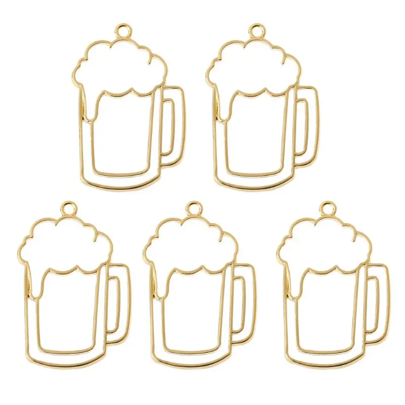 

5Pcs Beer Tumbler Resin Blank Frame Pendant Open Bezel Setting Jewelry Making