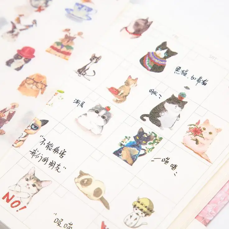 6 наклеек в виде забавного кота декоративные наклейки сделай сам украшение для
