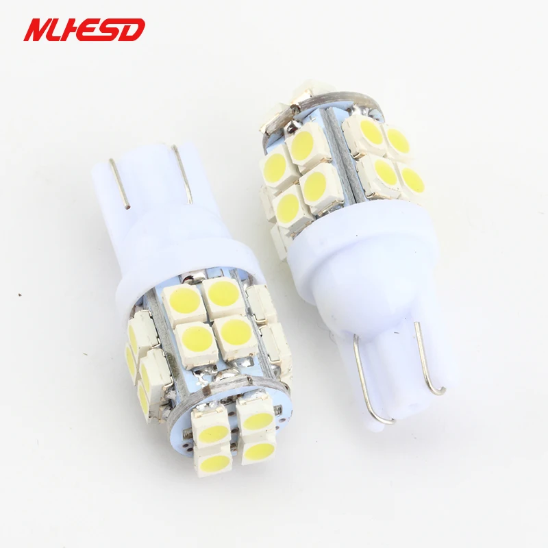 100pcs T10 1210 20SMD 20 Led white Car Wedge Light Smd 3528 W5W 194 168 Auto License Plate Clearance Lamp Reading Bulb DC 12v | Автомобили