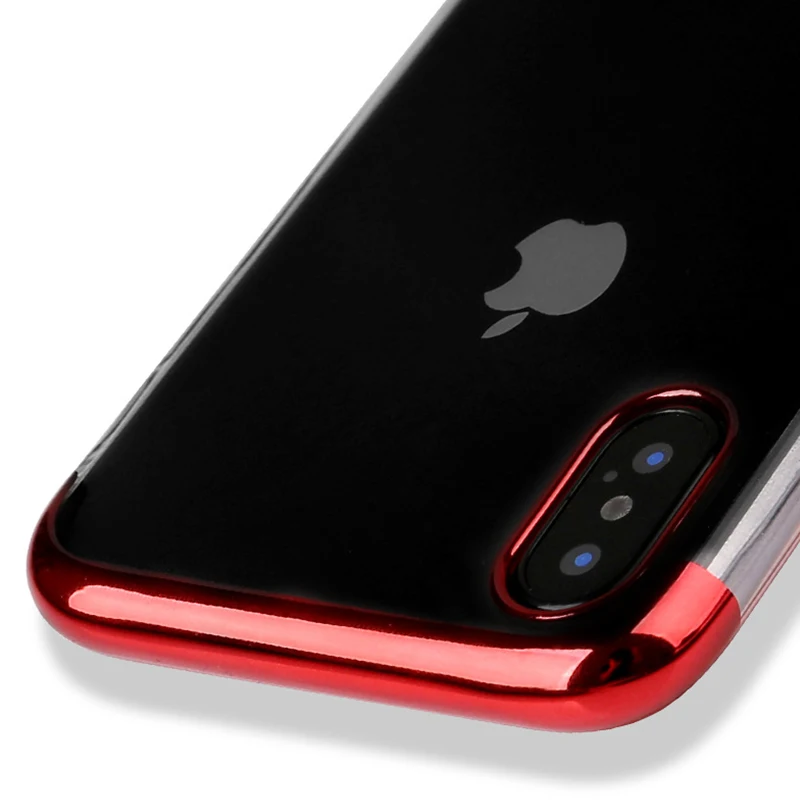 Full Cover Clear TPU Case For iPhone XS XR MAX X Luxury Plating Soft Silicone Bumper 8 7 6 6S Plus Shockproof |