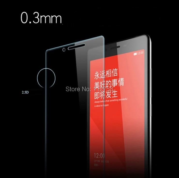 

500x 0.26mm 2.5D Premium Tempered Glass Screen Protector for xiaomi hongmi 1S Toughened protective Screen Film red rice 1s