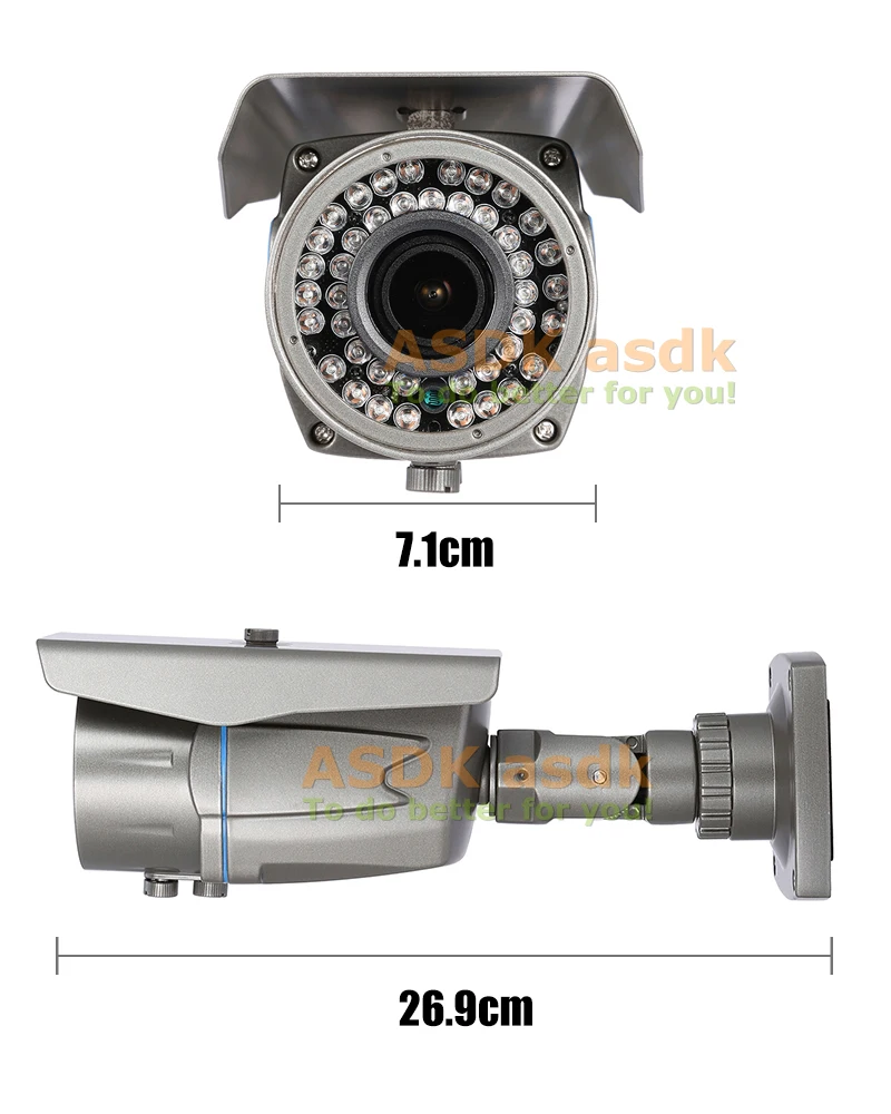 Водонепроницаемая уличная IP-камера POE 3MP 2 8-12 мм с зумом H.265 HD 1296P / 1080P 42 ИК