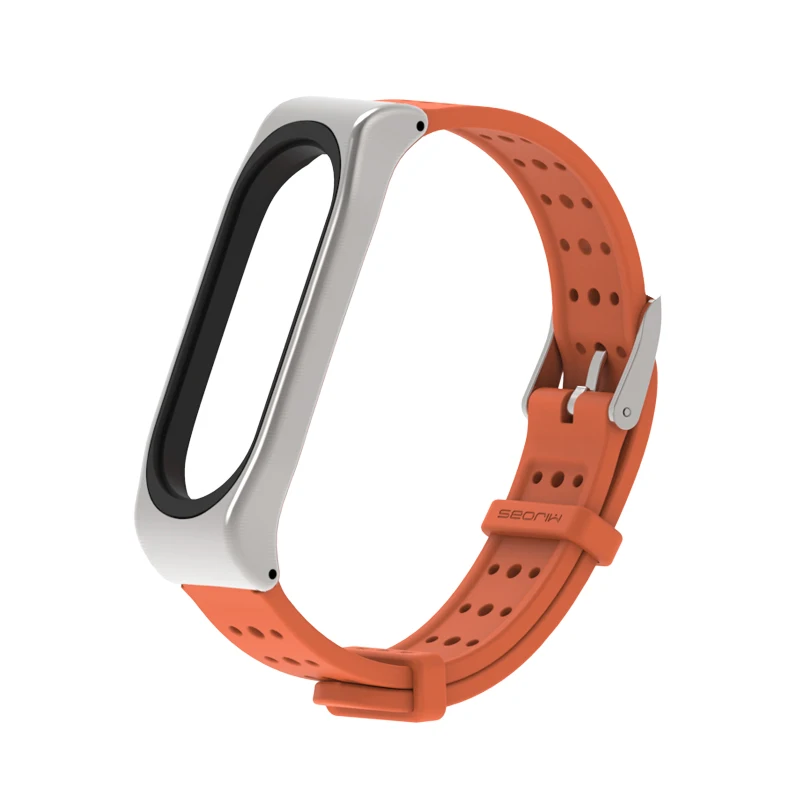 Mi jobs mi Band 4 3 Силиконовый ремешок для Xiaomi mi Band 4 3 Аксессуары для умных браслетов браслет mi Band 4 3 металлический ремешок - Цвет: Оранжевый