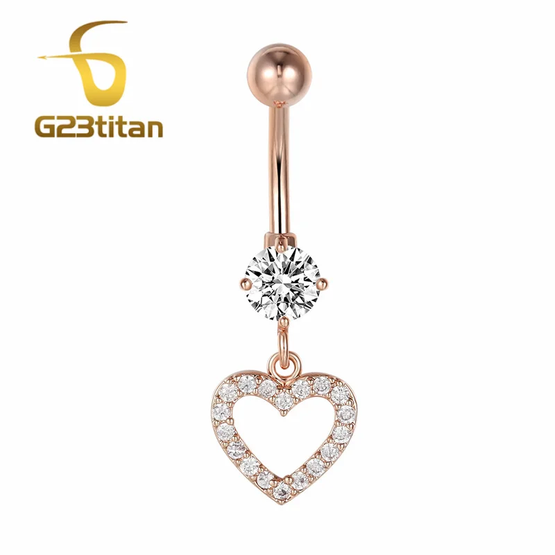 Piercing Jewelry G23titan розовое золото серьги для пирсинга пупка для пупка Пирсинг Кольца Хирургическая сталь ювелирные изделия для тела Пирсинг Nombril - Окраска металла: Piercing Jewelry