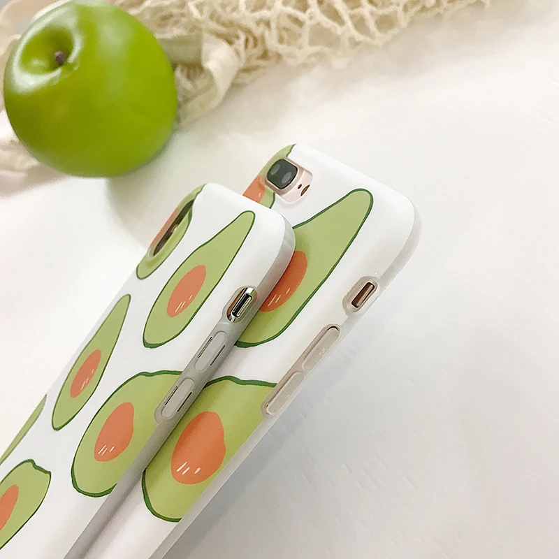 YKUPUP Cute Fruit Avocado Case for iphone 7 6 s 6s 8 Plus Soft Silicone Back Cover For X Coque Moblie Phone Cases &amp Bags |