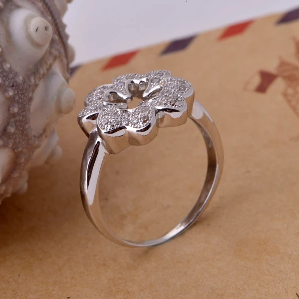 Винтажное свадебное ювелирное изделие Joyas из циркона кольцо с цветком для женщин