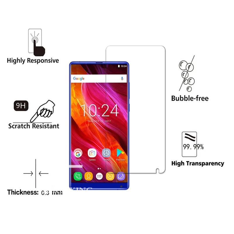 9H закаленное стекло для Oukitel Mix 2 защита экрана Защитная стеклянная пленка