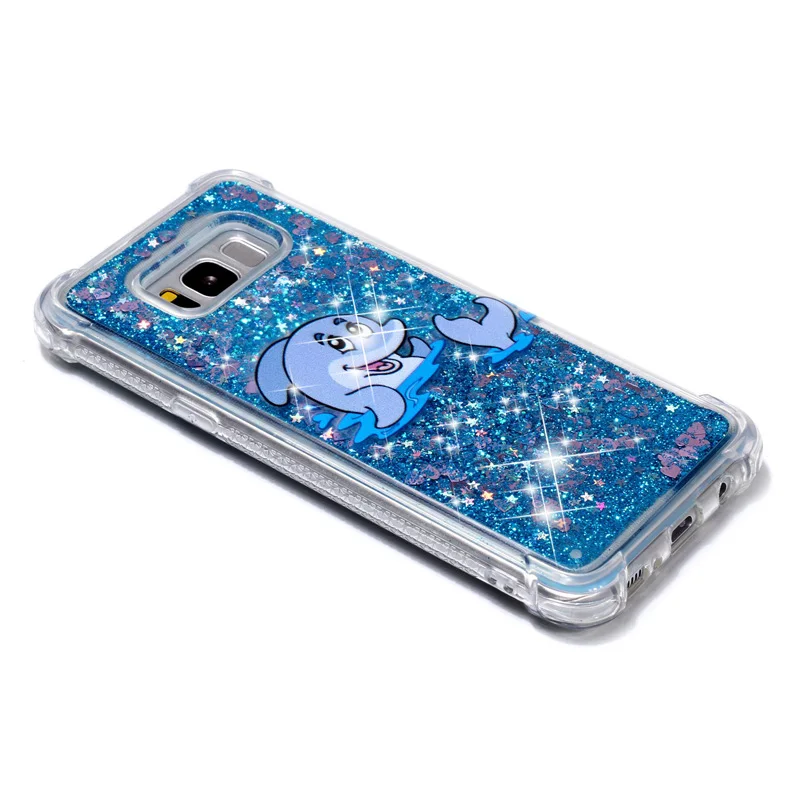 Блестящий чехол с жидким песком мягкий силиконовый из ТПУ для Samsung Galaxy S5 S6 S7 Edge S8 S9