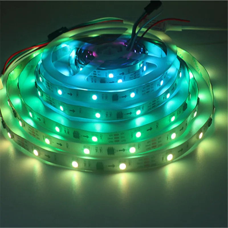 DC12V WS2811 полоса Адресуемая 5050 SMD RGB 30/60 светодиодов/м Led Смарт пикселей 2811 внешний IC 1