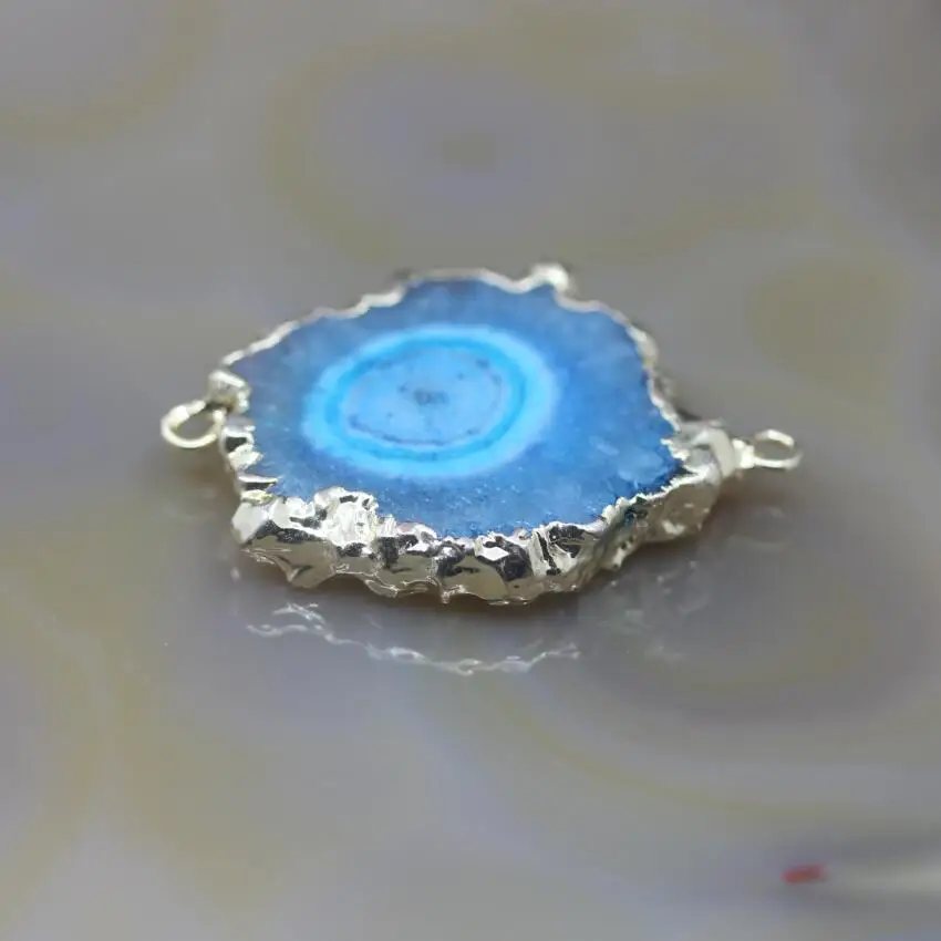 5 шт. большие синие солнечные цветы Drusy Geode плиты шармы-соединители, золотые края сырой Солнечный Кварц Druzy ломтик самородок подвески ювелирные изделия