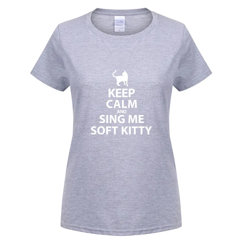 As picture The Big Bang Theory, женская футболка, хлопок, короткий рукав, женская, Keep Calm and Sing Me, футболка "Soft Kitty", Шелдон, футболки, OT-295 - Цвет: As picture