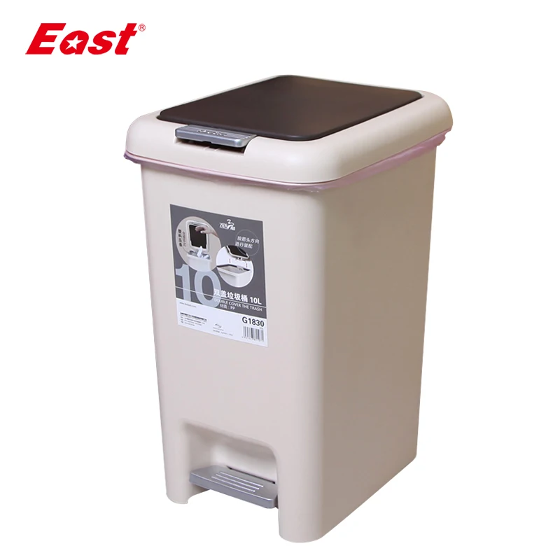 Мусорный бак с двойным колпачком East 10L мусорный для гаража высокого качества