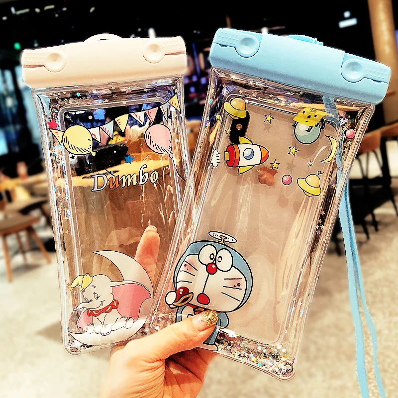 Cute cartoon Waterproof Mobile Bag For iPhone samsung flamingo Doraemon Cookie Pocket Universal Underwater Pouch case |