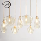 Современный минималистичный стеклянный подвесной светильник в скандинавском стиле с одной головкой для гостиной, столовой, спальни, прикроватного столика, кабинета, коридора, ресторана, кафе, бара