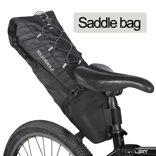 One Black Saddle Bag NEWBOLER Водонепроницаемая велосипедная сумка, велосипедная Туристическая Сумка для багажника, седельная сумка, передняя Верхняя трубка, велосипедная сумка, велосипедная сумка, сумка на руль, опция - Цвет: One Black Saddle Bag